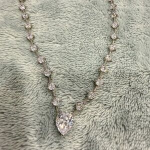 Melinda Maria tennis necklace with teardrop / pear cut diamond Necklace New